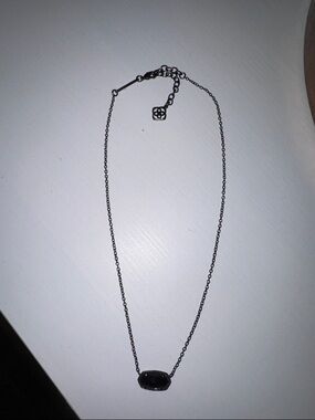 Kendra Scott Black Oval Pendant Necklace